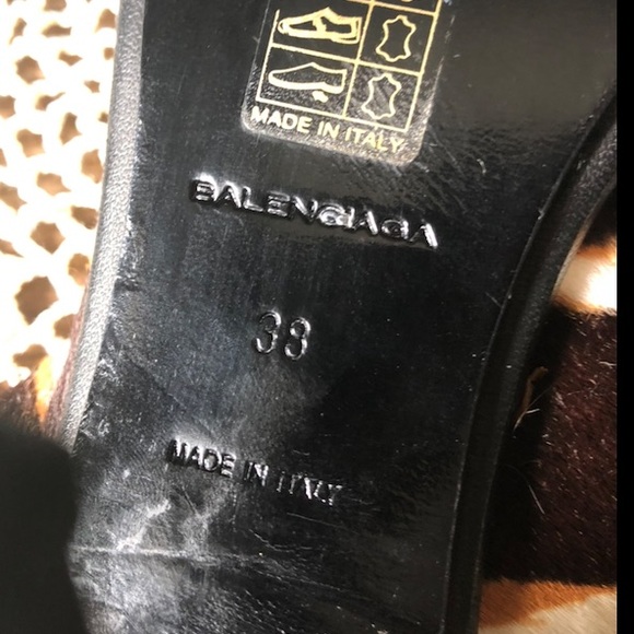 Balenciaga Striped Calf Hair Glove Sandals - Picture 7 of 11